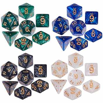 5510113715 Dé Jeux De Role En Vrac - D4 D8 D6 D10 D12 D20 - 1 euro piece