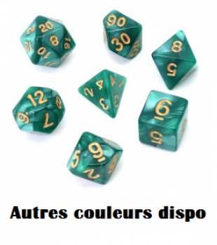 5510115245 Set De 7 Des (4 - 6 - 8 - 10 - 12 - 20 - Dizaines) Avec Pochette De Transport